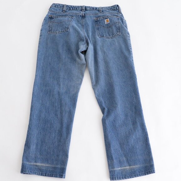 Vintage Carhartt Straight Leg Mid-Wash Denim Jeans 14X34 fit smaller like 10-12 - Picture 5 of 13